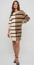 Urban Daizy Two-Tone Striped Knit Sweater Dress Cream-Multi Dress - Women's (UDZ-DR-00352) – alternate view 13