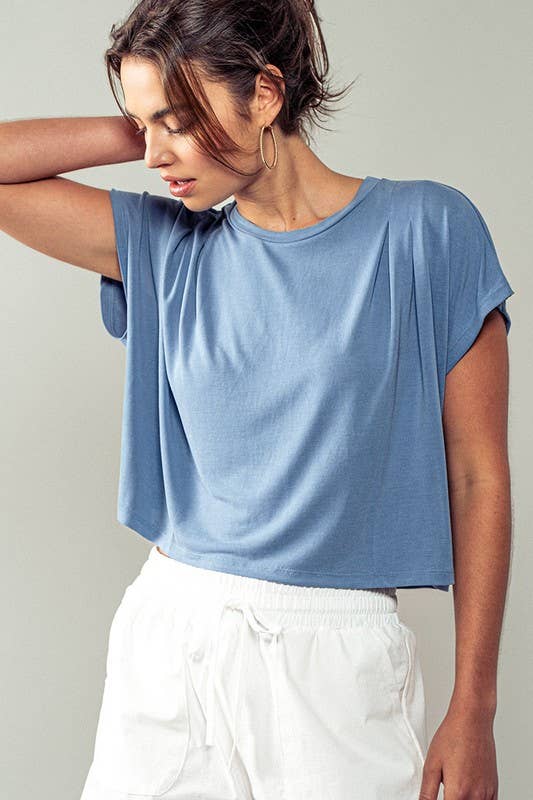 Urban Daizy Cap Sleeve Round Neck Soft Casual Tee Mint T-Shirt - Women's (UDZ-TP-00556) – alternate view 2