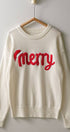 Urban Daizy Merry Embroidered Crewneck Sweater Ivory Knit Sweater - Women's (UDZ-KN-00488)