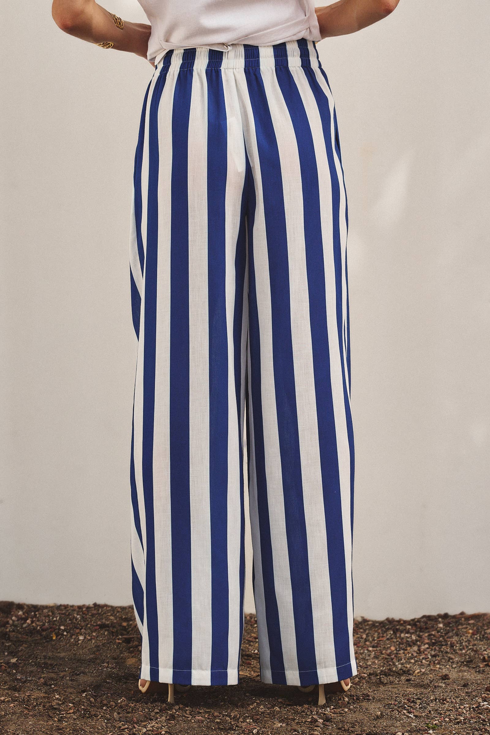 Breezy Linen-Blend Striped Wide-Leg Pants