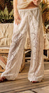 Urban Daizy Floral Lace Wide-Leg Drawstring Pants Black Pants - Women's (UDPT0083-Black) ��� alternate 