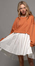 Urban Daizy Pleated Skirt Layered Statement Sweater Dress Rust Dress - Women's (UDZ-DR-00306) – alternate view 14