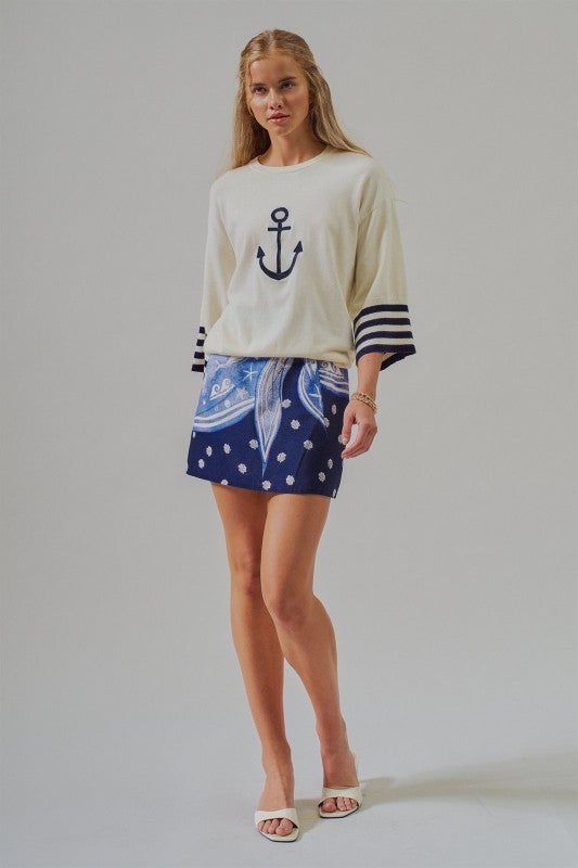 Ocean Print  Skirt