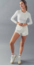 Urban Daizy Essential Fitted Long Sleeve Crew Crop Top Ivory Knit Top - Women's (UDZ-TP-00031) – alternate view 5