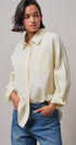 Soft Meadow Button-Down Shirt in CREAM - Women's Shirts & Blouses | Urban Daizy