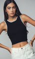 Urban Daizy Scalloped Ribbed Knit Crop Top Khaki Knit Top - Women's (UDZ-TP-00809) – alternate view 17
