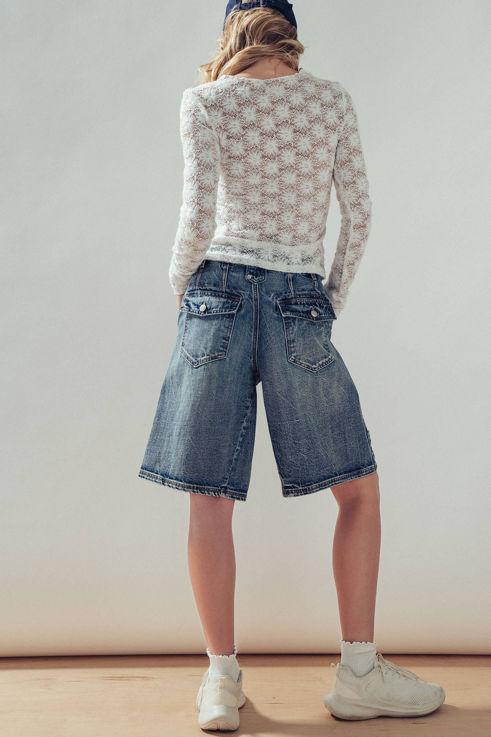 Urban Daizy Wide-Leg Utility Denim Bermuda Shorts Denim Shorts - Women's (UDZ-PT-00464) ��� alternate 