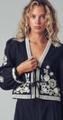 Urban Daizy Embroidered Boho Tie Neck Blouse Ecru Blouse - Women's (UDZ-OT-00357)