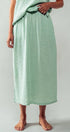 Urban Daizy Soft Double Gauze Elastic Waist Midi Skirt Blue-Sage Skirt - Women's (UDZ-SK-00060) – alternate view 7