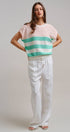 Urban Daizy Retro Striped Textured Knit Sweater Tee Mint Knit Sweater - Women's (TNTP4000-Mint) – alternate view 14