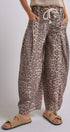 Vintage Wash Leopard Print Barrel Pants