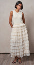Tiered Ruffle Maxi Dress with Contrast Trim in IVORY - Women's Cocktail Dresses | Urban Daizy