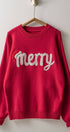 Urban Daizy Merry Embroidered Crewneck Sweater Ivory Knit Sweater - Women's (UDZ-KN-00488) – alternate view 3