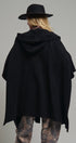 Oversized Wide Collar Open Front Poncho Cardigan in BLACK - Women's Cardigans & Shrugs | Urban Daizy