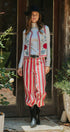 Floral Embroidered Corduroy Vest with Heart Vine Trim in IVORY - Women's Vests | Urban Daizy
