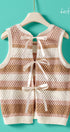 Urban Daizy Striped Crochet Knit Vest Triple Ribbon Tie Pink Sweater Vest - Women's (UDZ-KN-01045) – alternate view 6