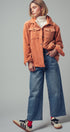 Urban Daizy Oversized Sherpa Lined Corduroy Shacket Beige Shirt Jacket Shacket - Women's (UDZ-OT-00163) – alternate view 15