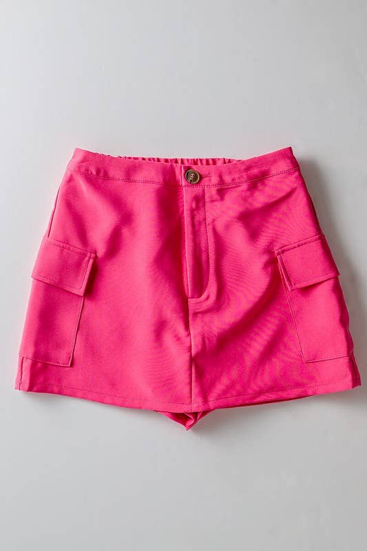 Urban Daizy Smocked Waist Cargo Pocket Skort Grey Skort - Women's (UDZ-SK-00035) – alternate view 14