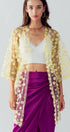 Urban Daizy Romantic Sheer Floral Embroidered Duster Length Kimono Yellow Kimono - Women's (UDZ-KN-00020)