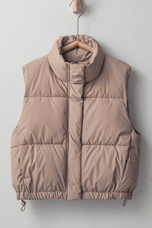 Urban Daizy Essential Puffer Down Vest with Adjustable Hem Black Outerwear Vest - Women's (UDZ-OT-00272) – alternate view 5