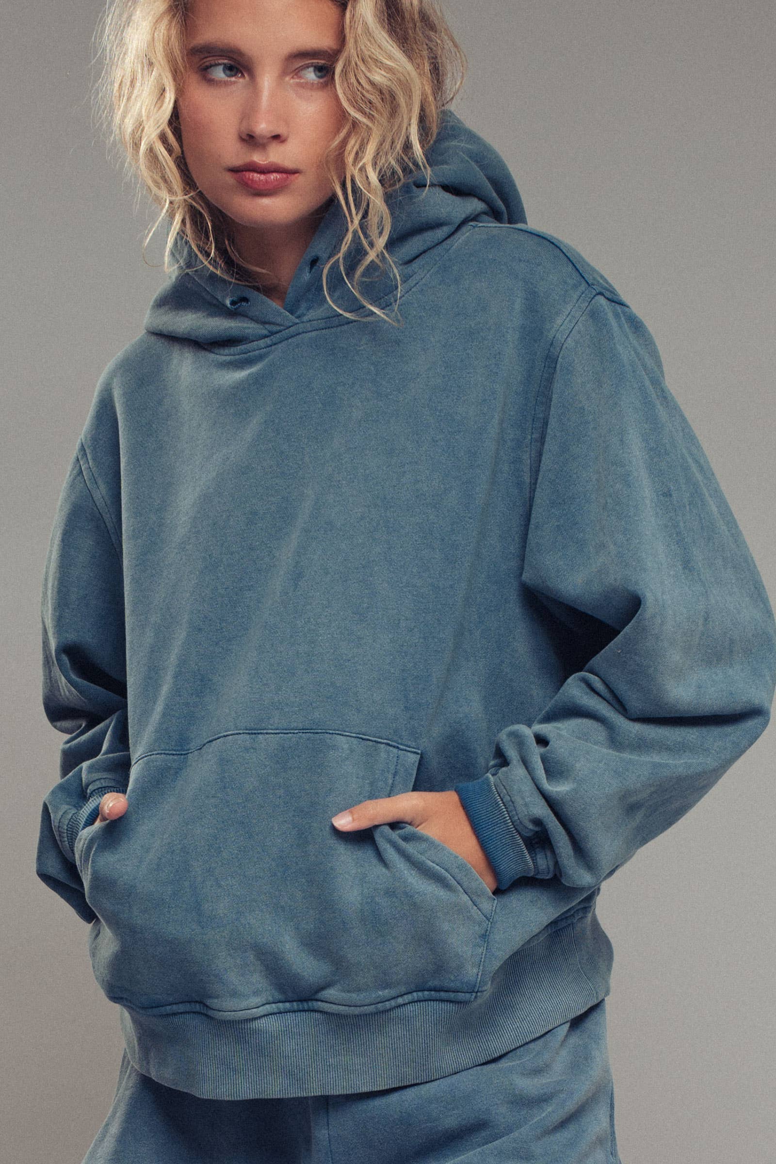 Vintage Wash Oversized Brushed Hoodie