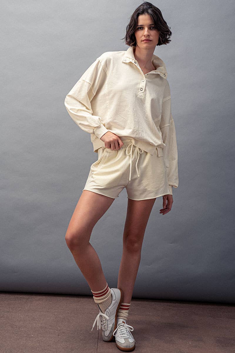 Vintage Wash Snap-Front Sweatshirt