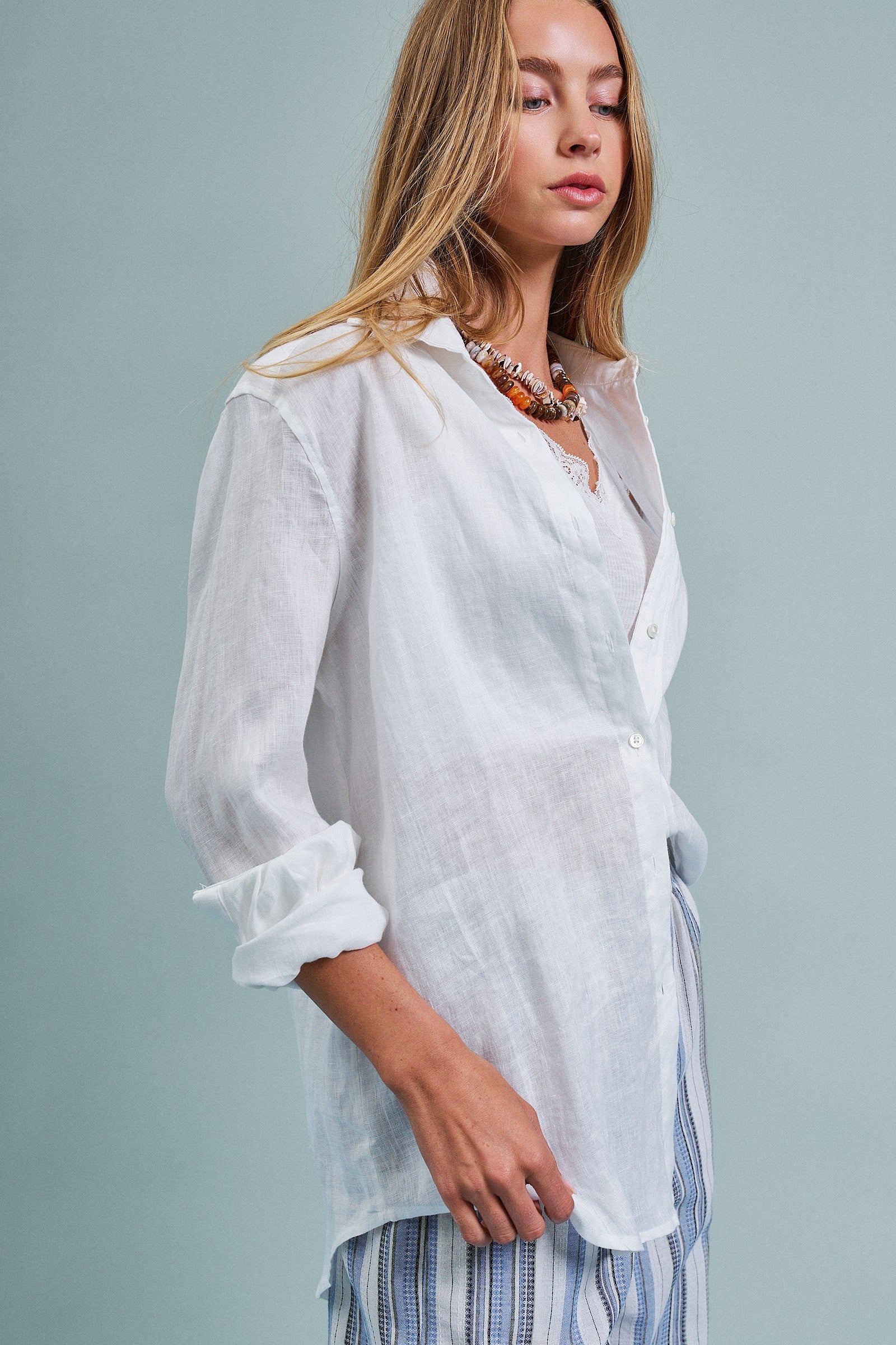 Classic Chic Button-Down Shirt in WHITE - Women's Tops | Urban Daizy