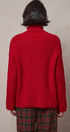 Ribbed Funnel Neck Knit Sweater in RED - Women's Sweaters | Urban Daizy