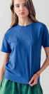 Urban Daizy Bray Classic Fit Crew Neck Tee Powered-Blue T-Shirt - Women's (UDZ-TP-00561)