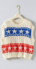 Urban Daizy Patriotic Star Pattern Open Knit Sweater Vest Ivory Sweater Vest - Women's (UDSW0343-Ivory)