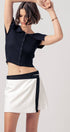 Urban Daizy Asymmetric Waistband Contrast Mini Skirt Black Skirt - Women's (UDZ-SK-00126) – alternate view 12