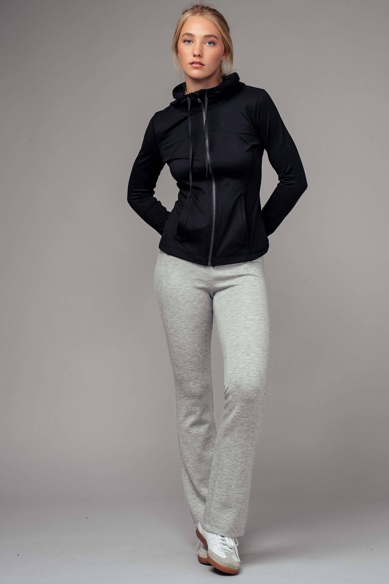 Sculpted Seam Thumbhole Zip Up Active Hoodie