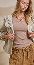Urban Daizy Everyday Essential Ribbed Scoop Tank Grey Tank Top - Women's (UDZ-TP-01087-Grey) – alternate view 13