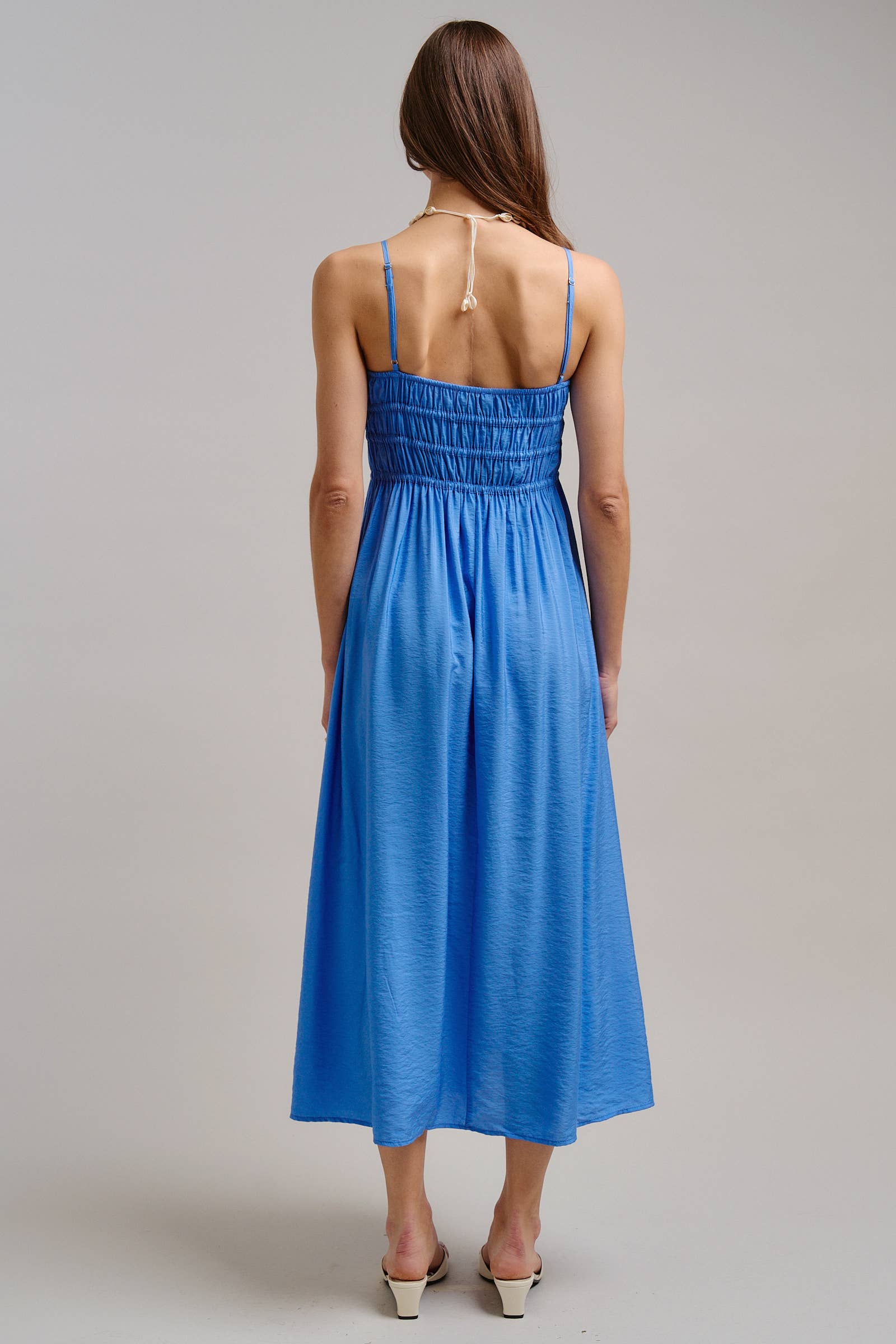 Urban Daizy Smocked Bodice Midi Dress Black Dress - Women's (TNDR1639-Black) – alternate view 6