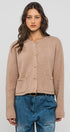 Urban Daizy Textured Button Front Cropped Knit Cardigan Beige Knit Top - Women's (UDZ-TP-00751) – alternate view 4