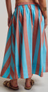 Urban Daizy Retro Chevron Stripe Elastic Waist Maxi Skirt Blue-Brown Skirt - Women's (UDSK0106-Blue-Brown) – alternate view 5