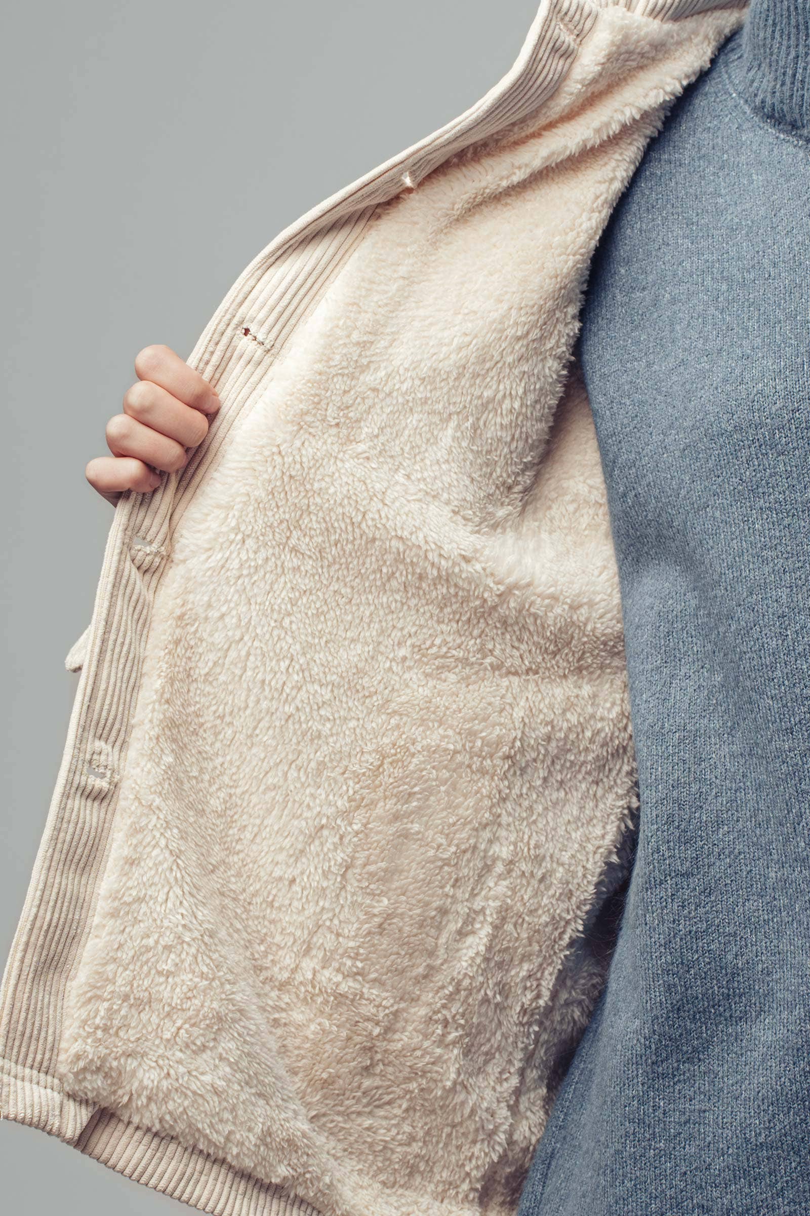 Urban Daizy Oversized Sherpa Lined Corduroy Shacket Beige Shirt Jacket Shacket - Women's (UDZ-OT-00163) – alternate view 6