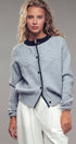 Textured Yoke Contrast Trim Knit Cardigan | wholesale cardigan - women's | Urban Daizy