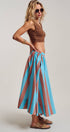 Urban Daizy Retro Chevron Stripe Elastic Waist Maxi Skirt Blue-Brown Skirt - Women's (UDSK0106-Blue-Brown) – alternate view 9