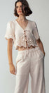 Urban Daizy Embroidered Eyelet Flutter Sleeve Top and Wide Leg Pants Natural Top & Pant Set (NOT Loungewear) - Women's (UDZ-PT-00354) – alternate view 10