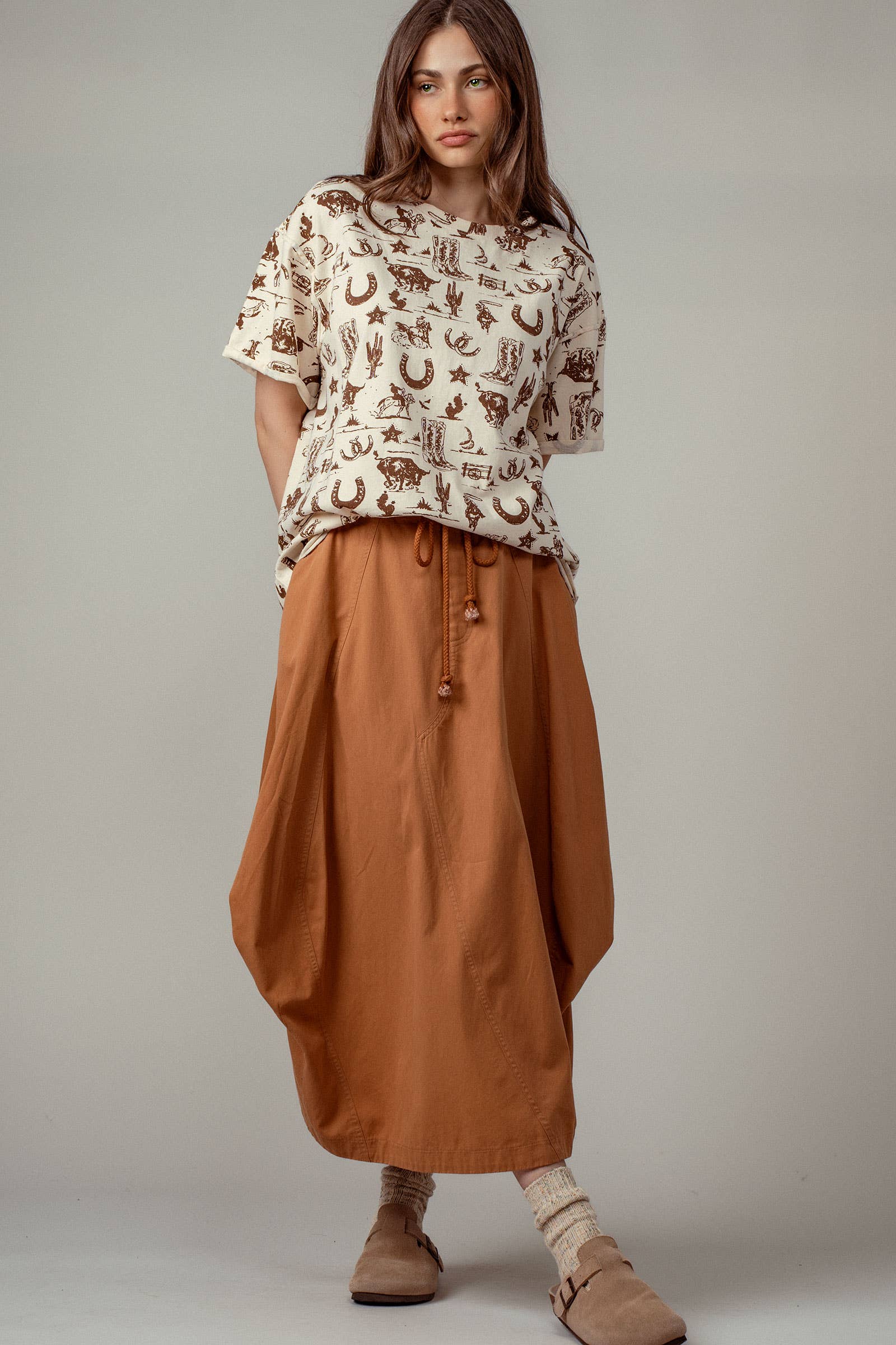 Urban Daizy Western Graphic Print Relaxed Fit Tee Blue T-Shirt - Women's (UDZ-DR-00390) – alternate view 25