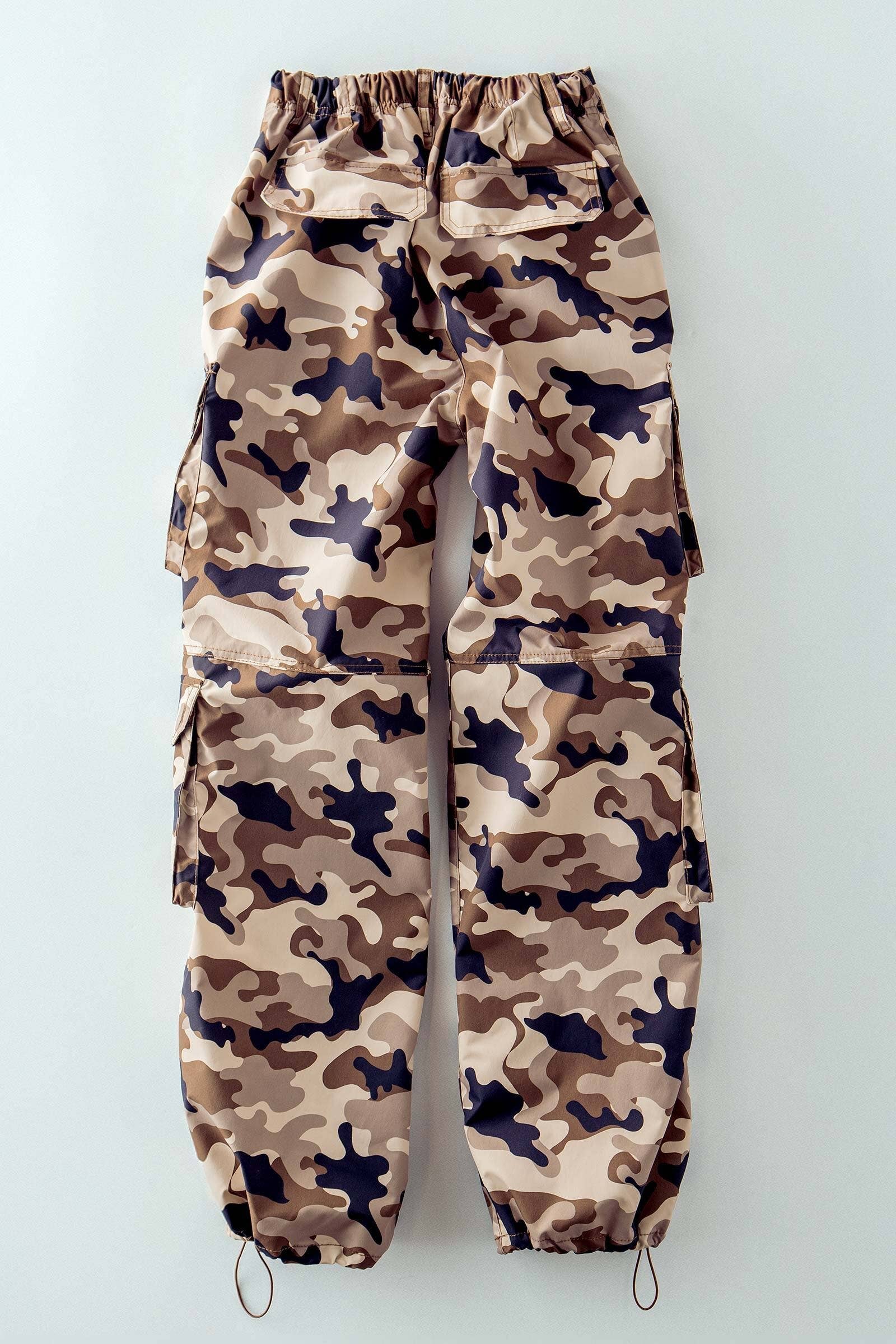 Urban Daizy Camo Print Utility Cargo Pants with Drawstring Hem Mocha Pants - Women's (UDZ-PT-00489) – alternate view 3