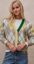 Vintage Pastel Argyle Back to School Cardigan in Preppy Old  in GREEN - Women's Cardigans & Shrugs | Urban Daizy