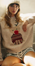 Rudolph Crewneck Knit Sweater in TAUPE	 - Women's Sweaters | Urban Daizy