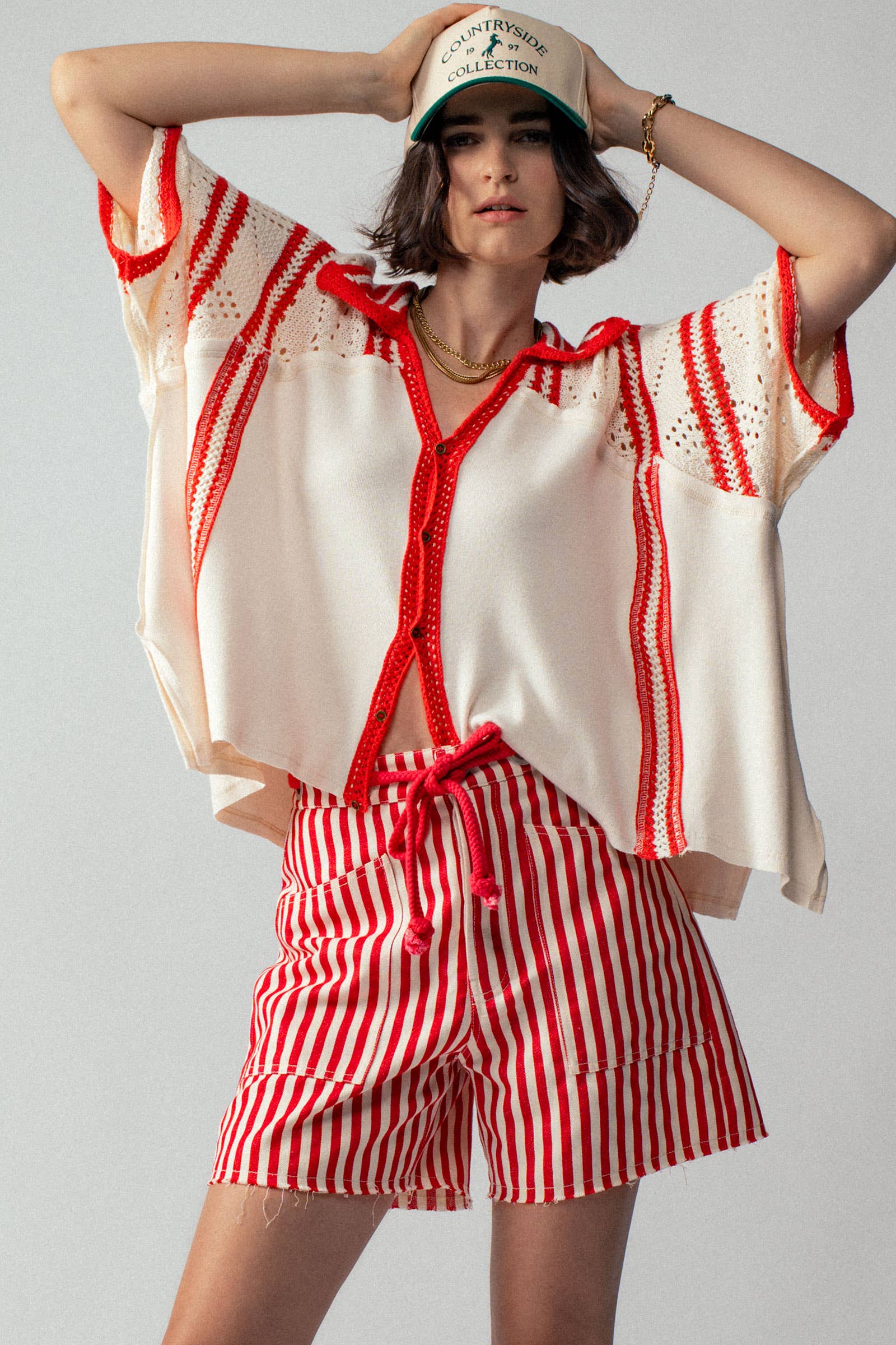 Urban Daizy Striped High-Rise Denim Shorts Blue Shorts - Women's (UDZ-DR-00389) – alternate view 9