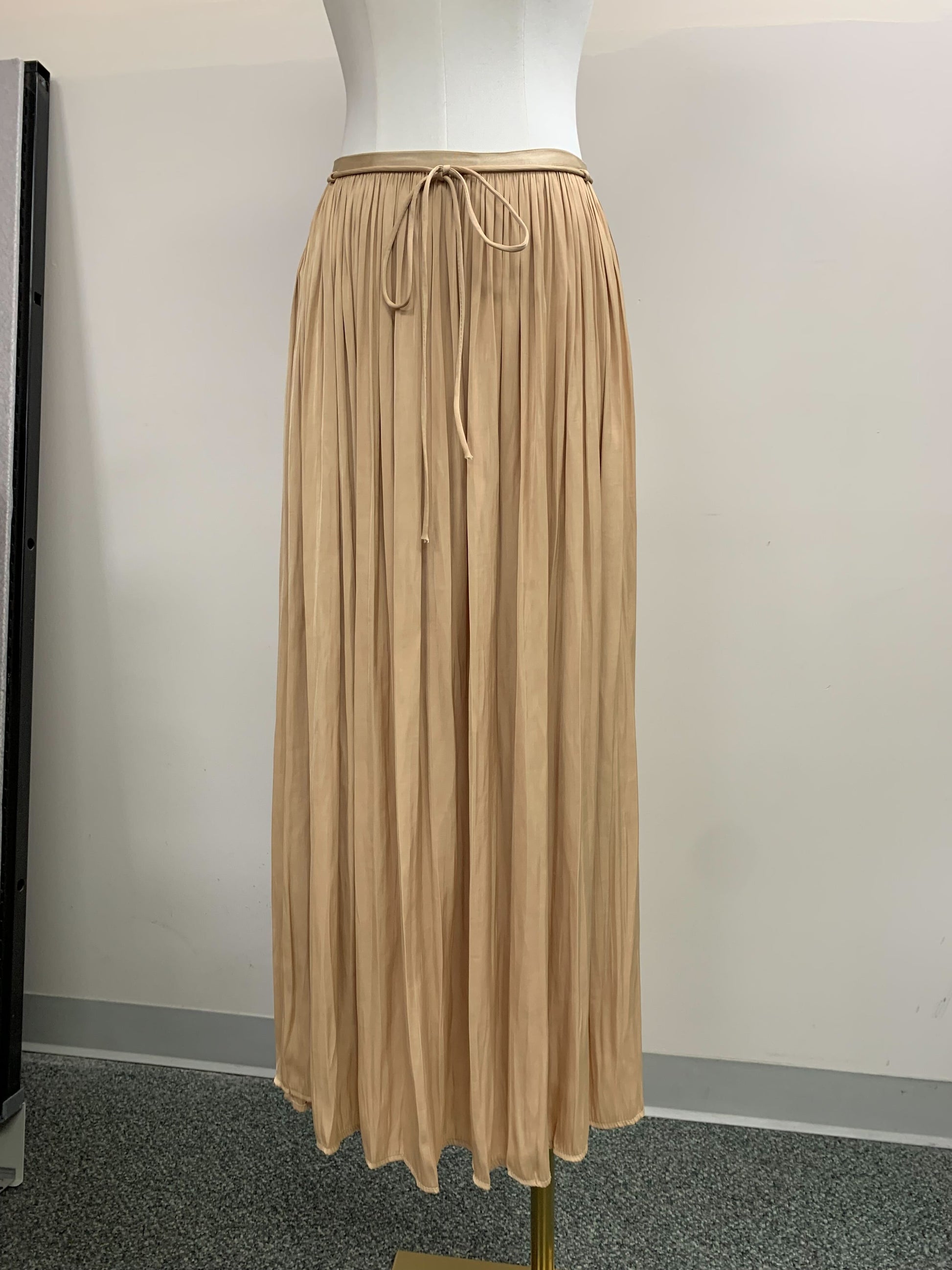 Washed Satin Crinkle Pleated Maxi Skirt in BLACK - Women's Maxi Skirts | Urban Daizy
