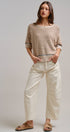 Urban Daizy Ecru White Wide Leg Barrel Jeans ECRU Jeans - Women's (TNPT0808-ECRU) – alternate view