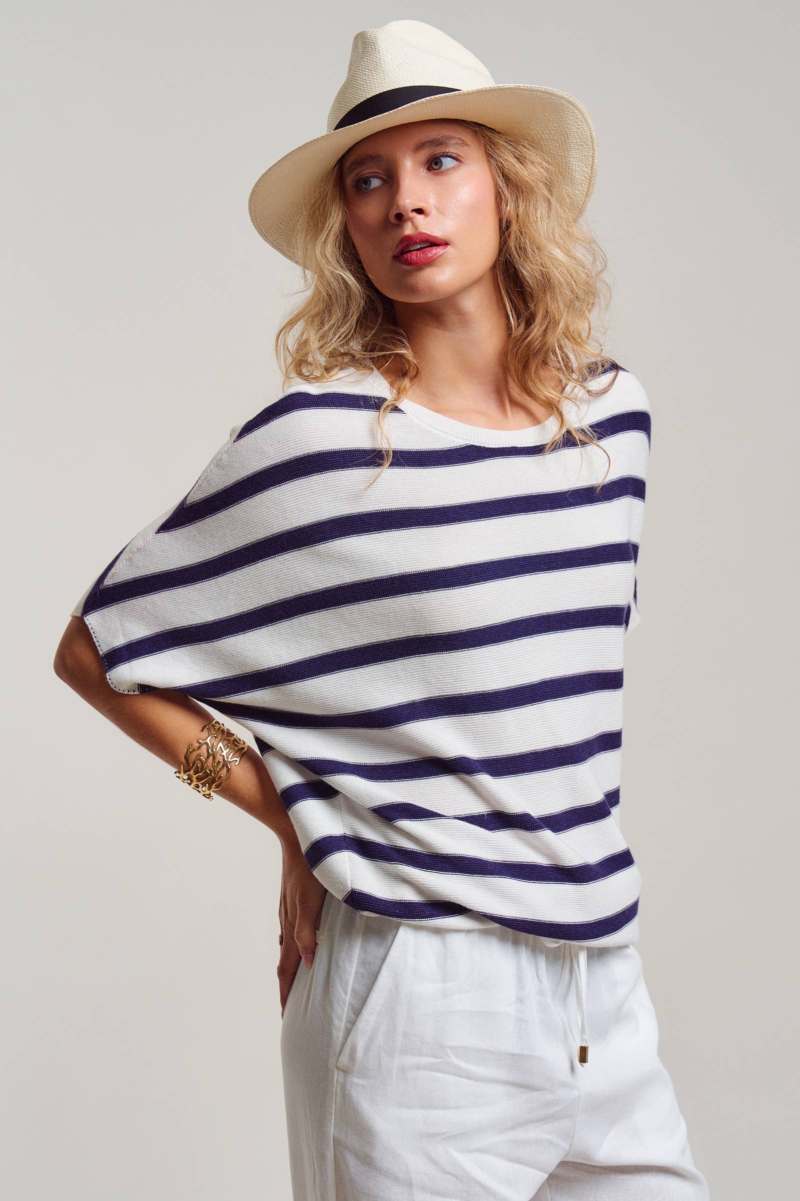 Relaxed Dolman Sleeve Knit Sweater Top