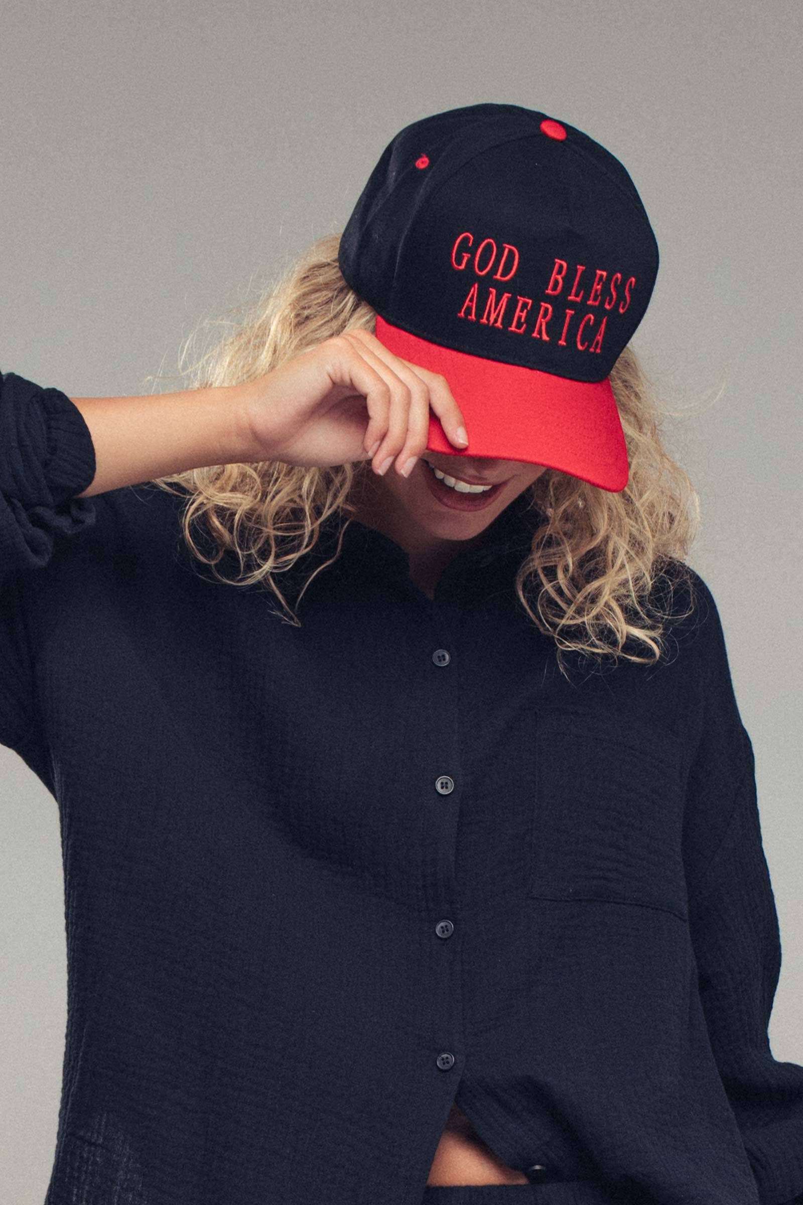 GOD BLESS AMERICA Embroidered Trucker Hat