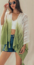 Urban Daizy Ombre Crochet Knit Poncho Tassel Cover-Up Sage Poncho - Women's (UDZ-OT-00492) – alternate view 19